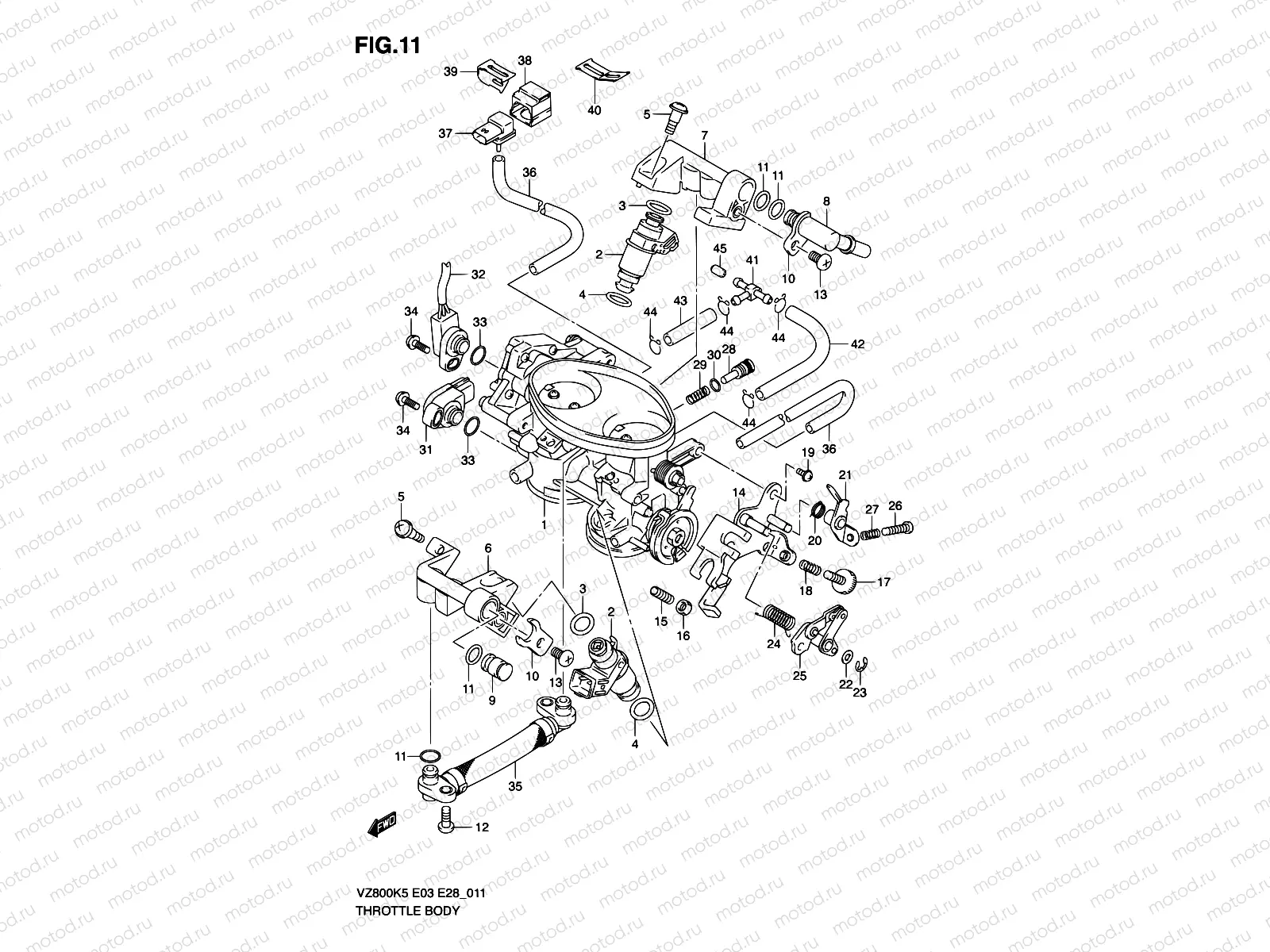 11 - THROTTLE BODY (MODEL K5/K6/K7/K8)