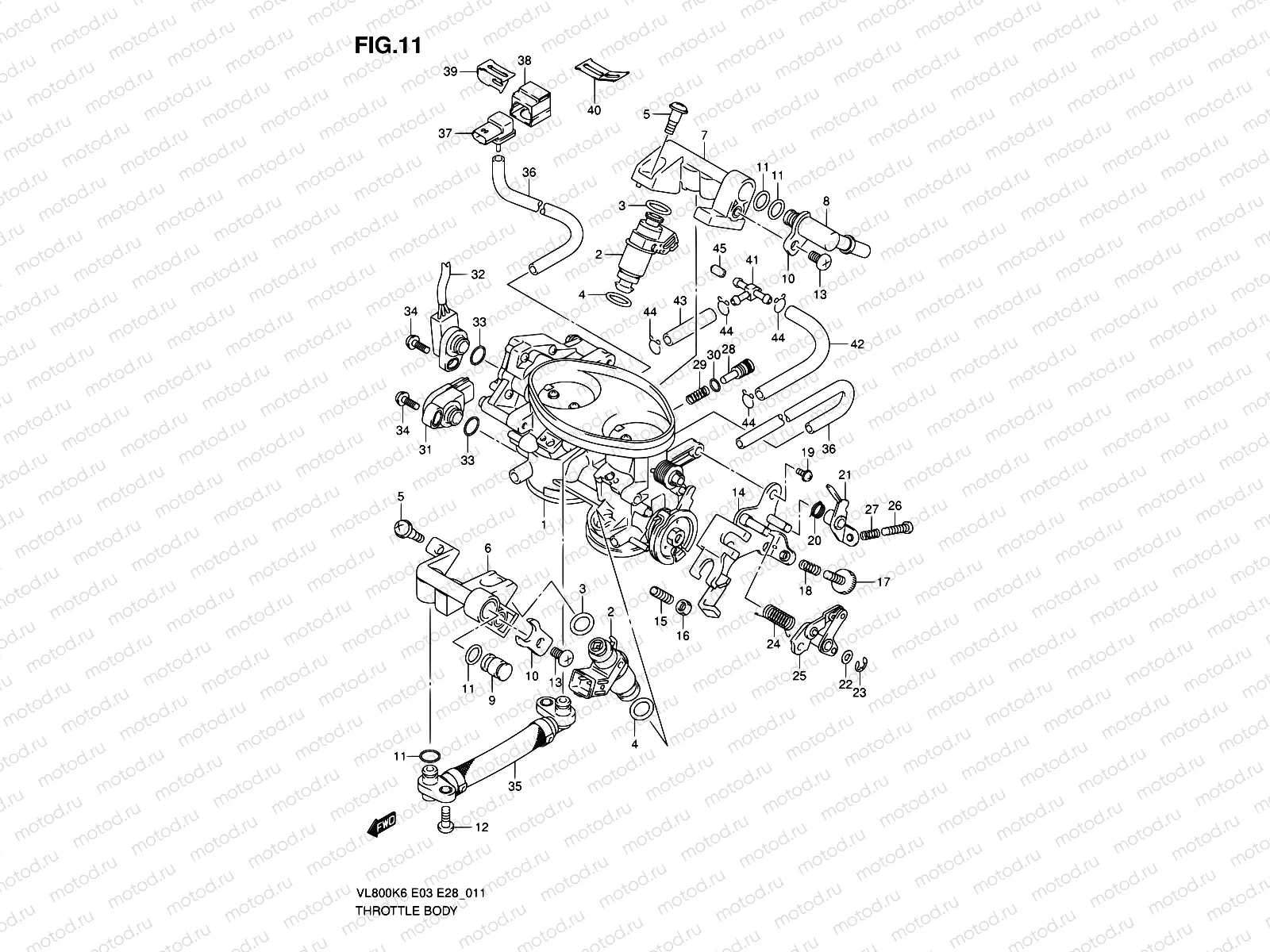 11 - THROTTLE BODY (MODEL K6/K7/K8)