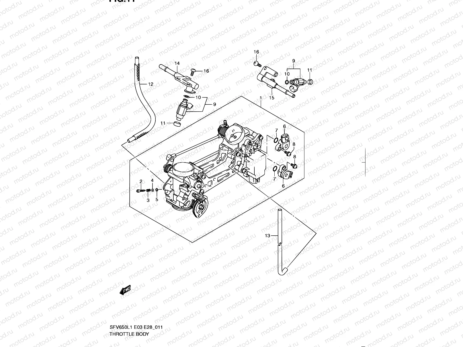 11 - THROTTLE BODY (SFV650L1 E28)