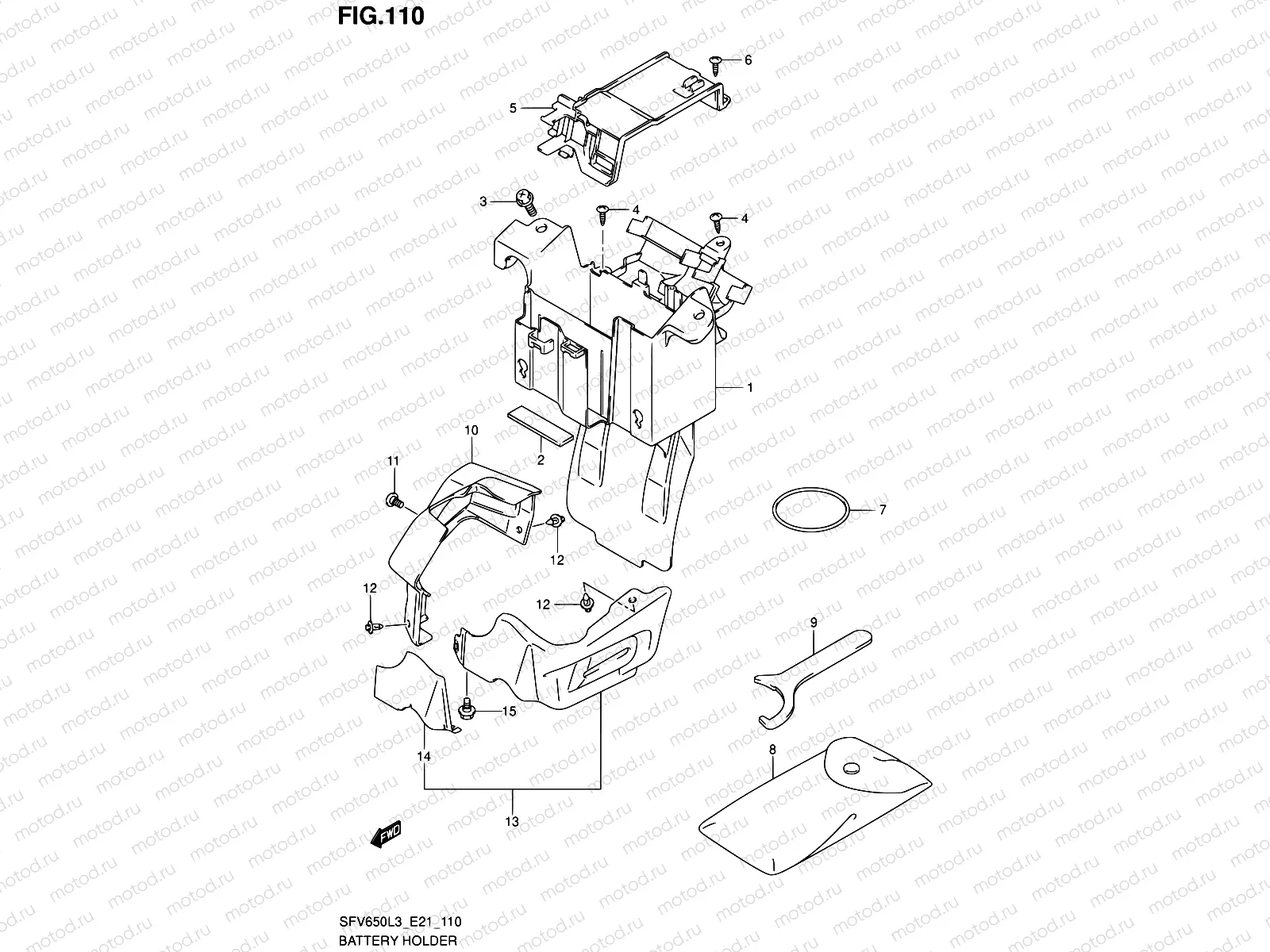 110 - BATTERY HOLDER (SFV650AL3 E21)