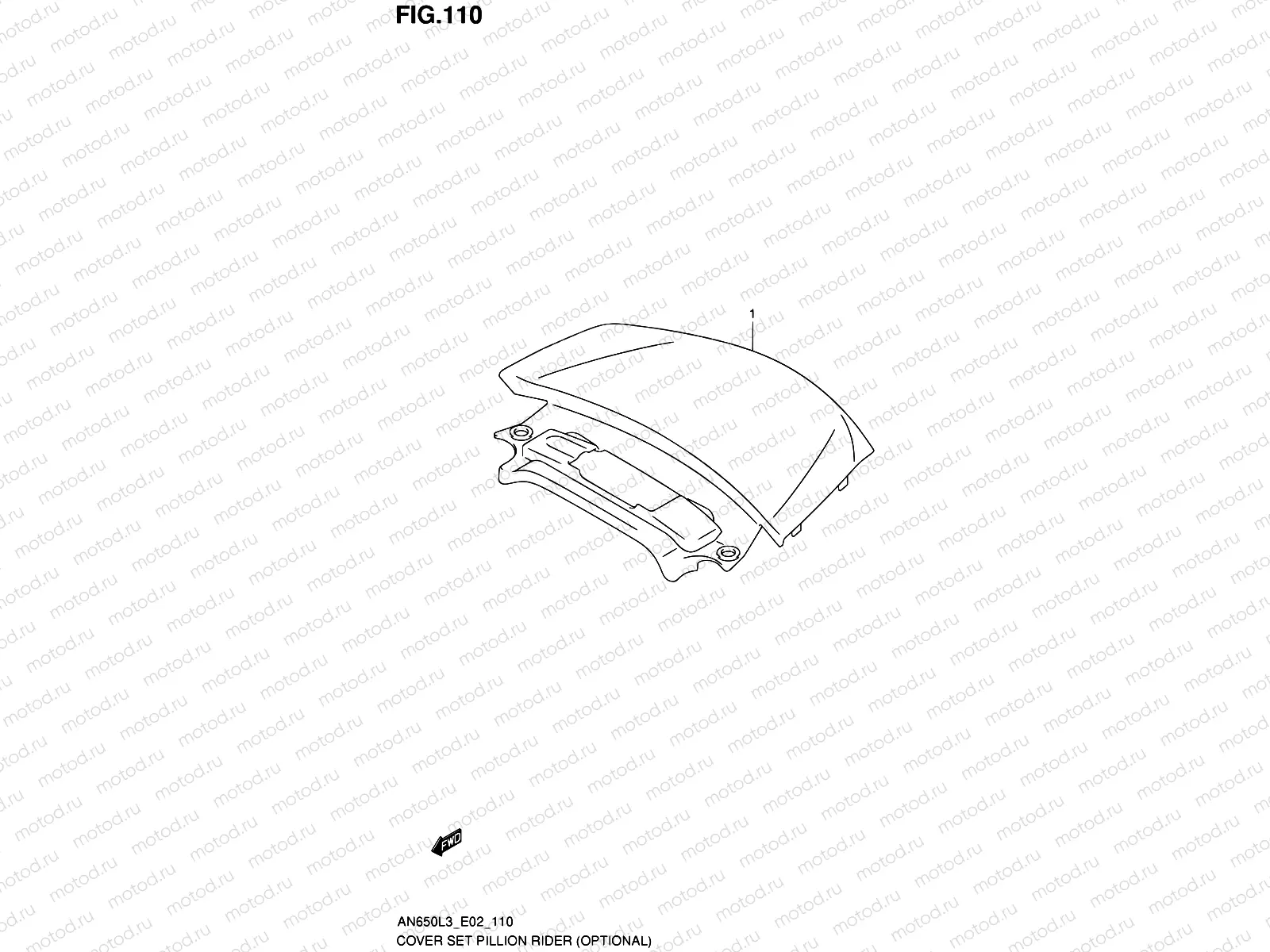 110 - COVER SET PILLION RIDER (OPTIONAL) (AN650ZL3 E02)