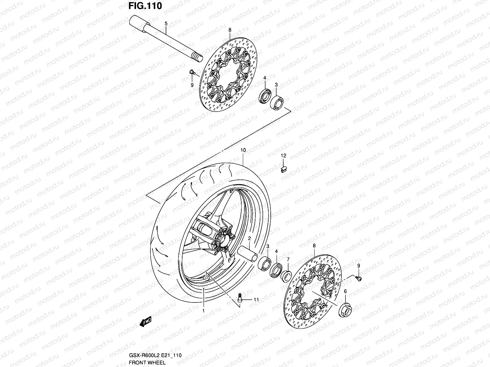110 - FRONT WHEEL (GSX-R600UFL2 E21)
