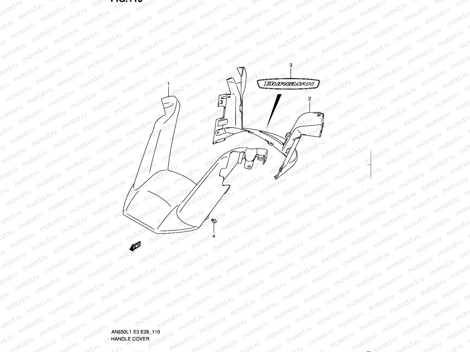 110 - HANDLE COVER (AN650AL1 E28)
