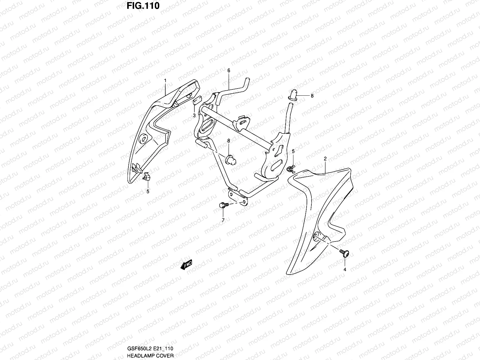 110 - HEADLAMP COVER (GSF650UAL2 E21)