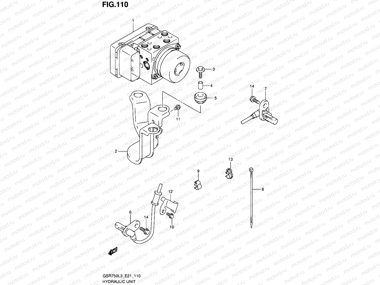 110 - HYDRAULIC UNIT (GSR750AUEL3 E21)