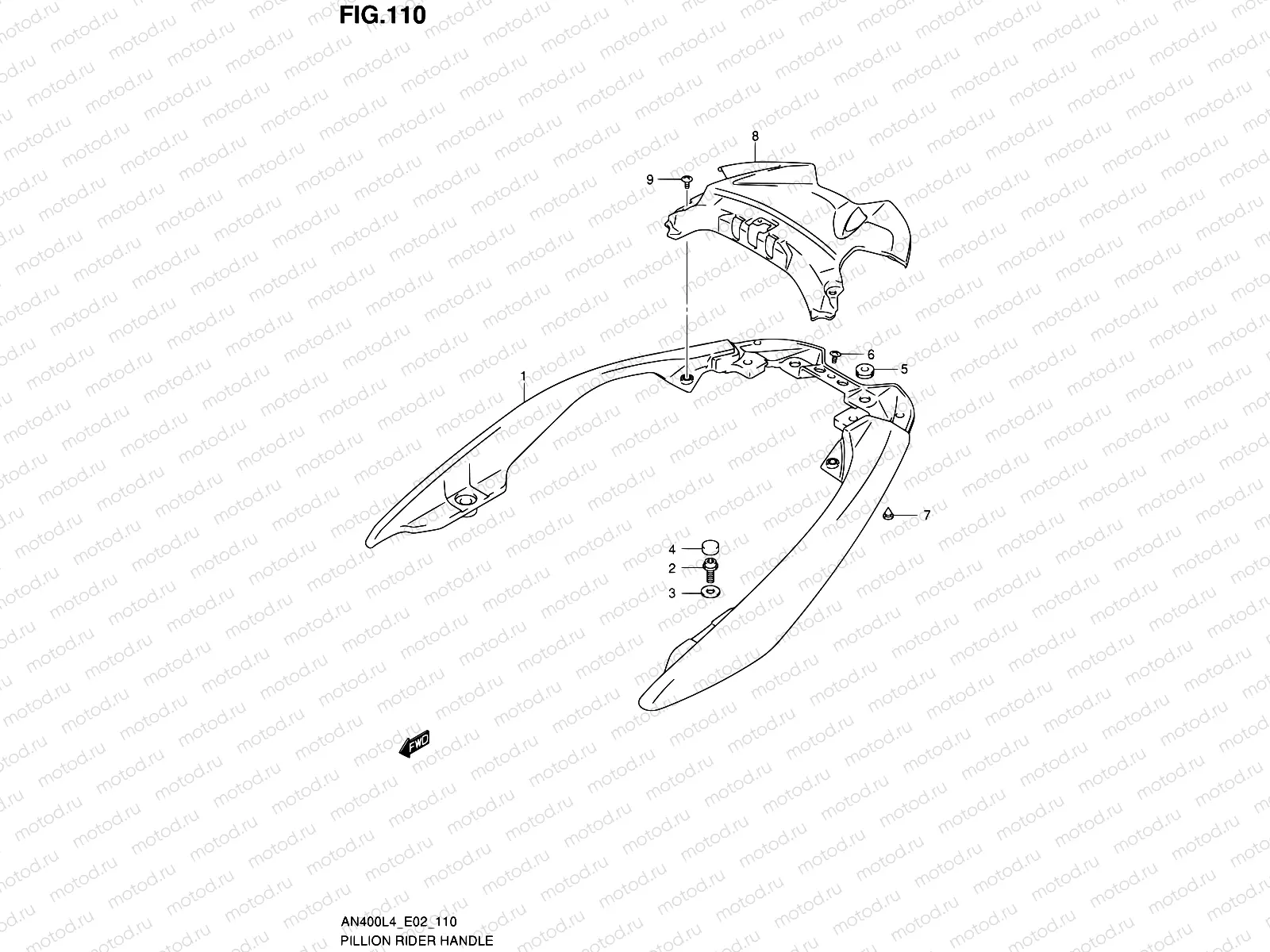 110 - PILLION RIDER HANDLE (AN400AL4 E02)