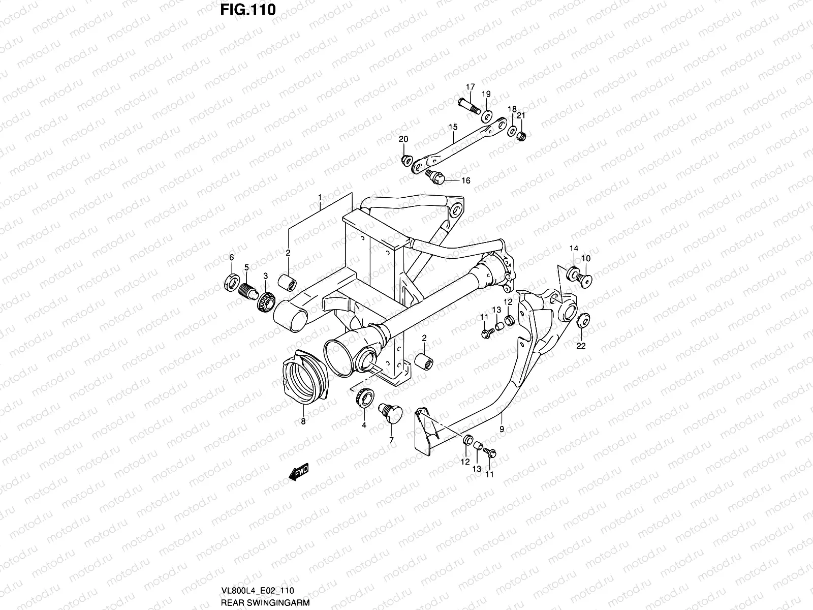 110 - REAR SWINGINGARM