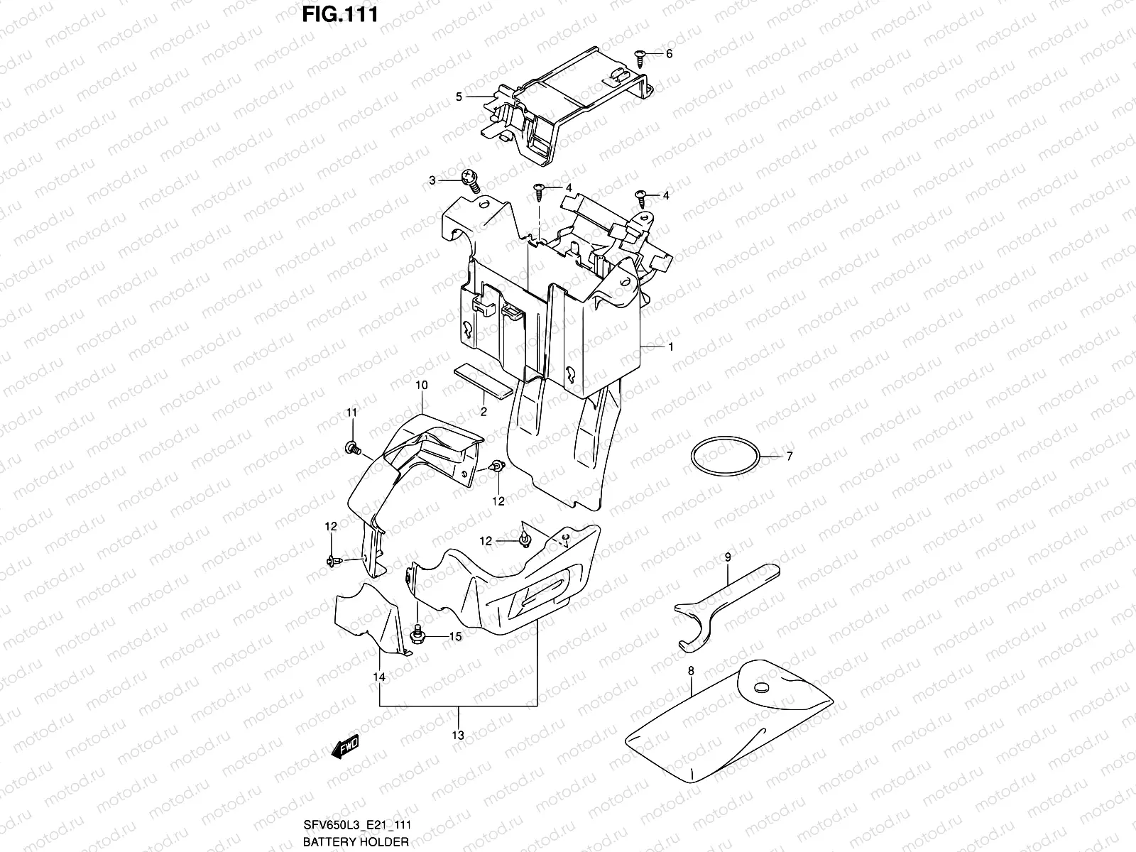 111 - BATTERY HOLDER (SFV650AUEL3 E21)