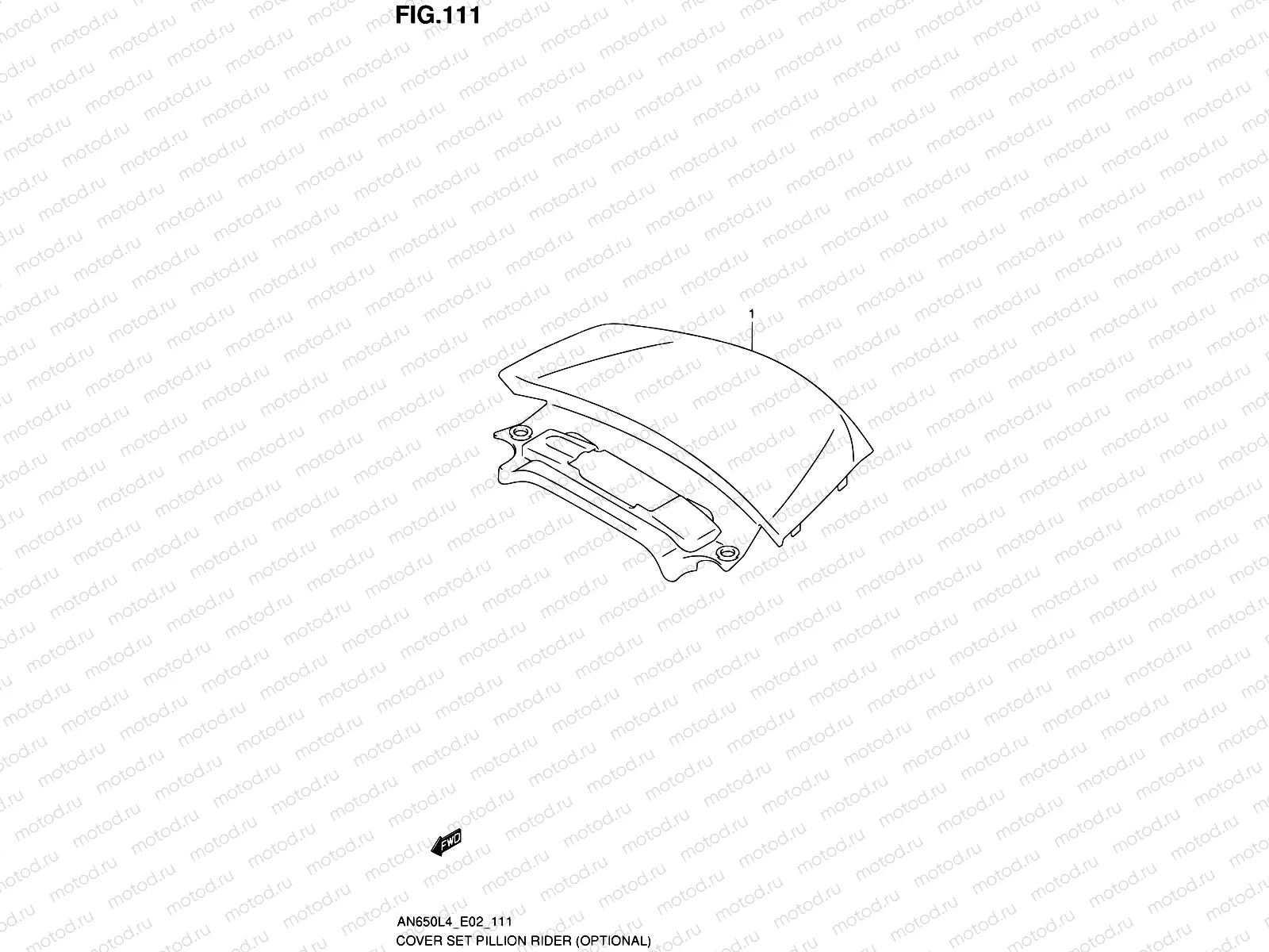 111 - COVER SET PILLION RIDER (OPTIONAL) (AN650ZL4 E19)