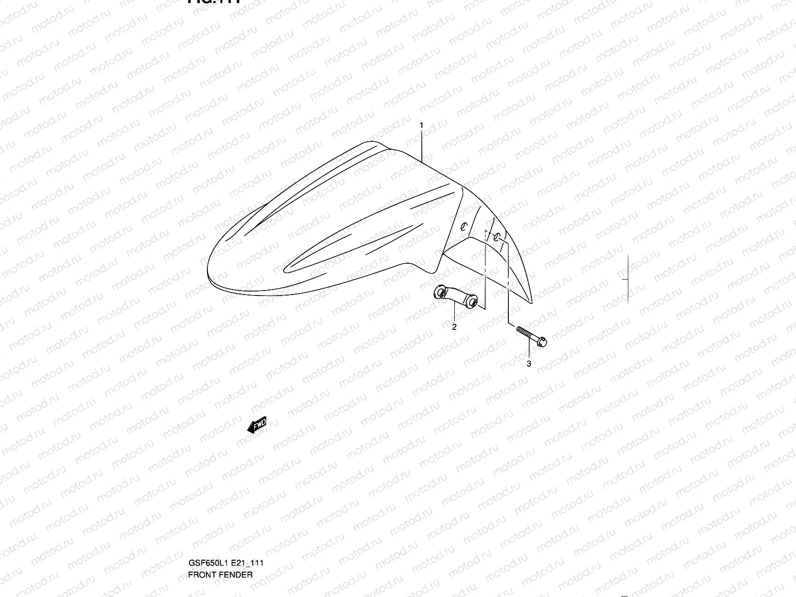 111 - FRONT FENDER (GSF650L1 E21)