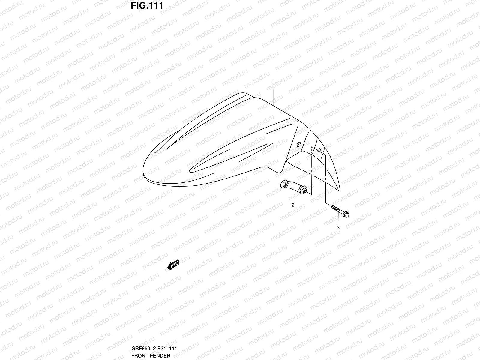 111 - FRONT FENDER (GSF650L2 E21)