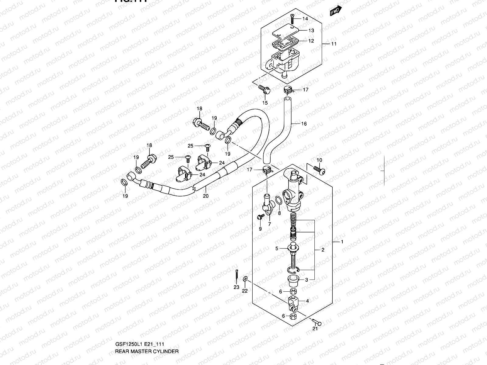 111 - REAR MASTER CYLINDER (GSF1250L1 E21)