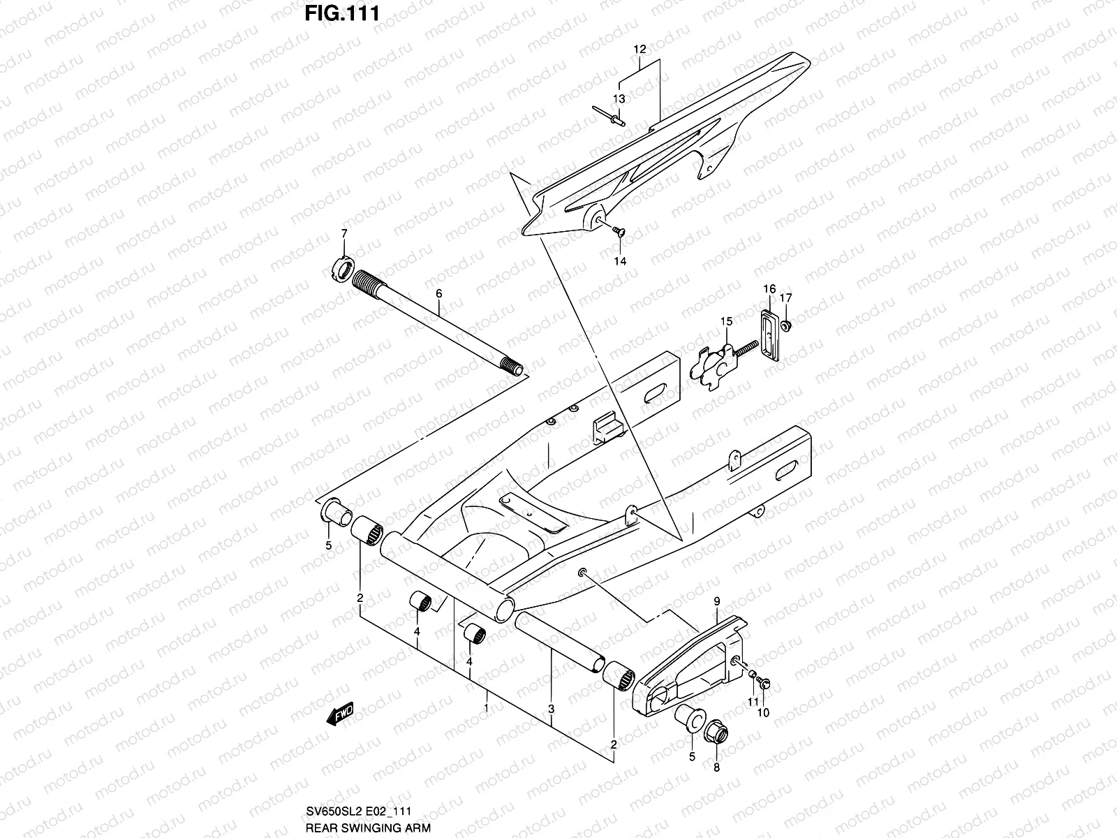 111 - REAR SWINGING ARM (SV650SL2 E24)