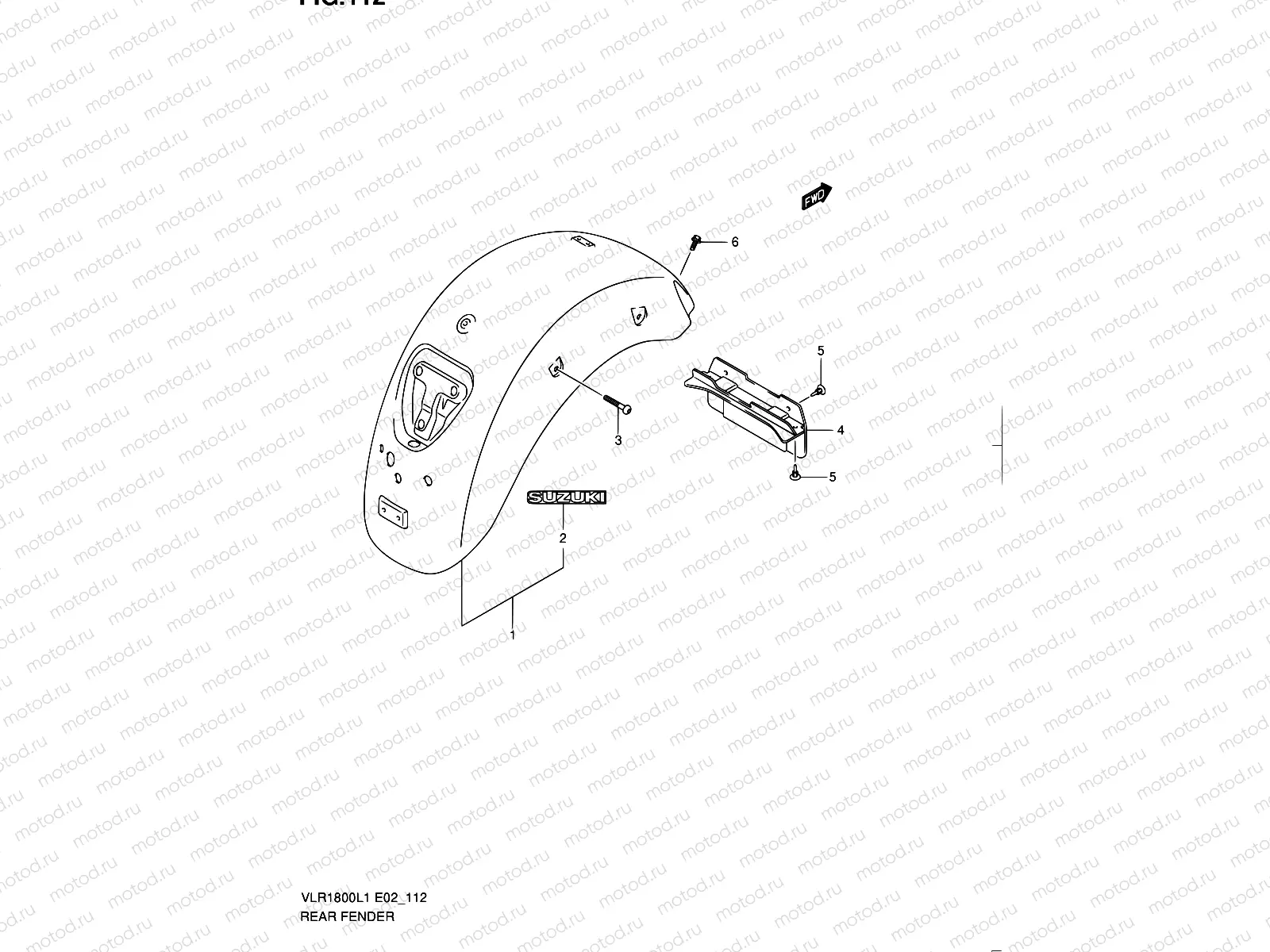 112 - REAR FENDER (VLR1800L1 E19)