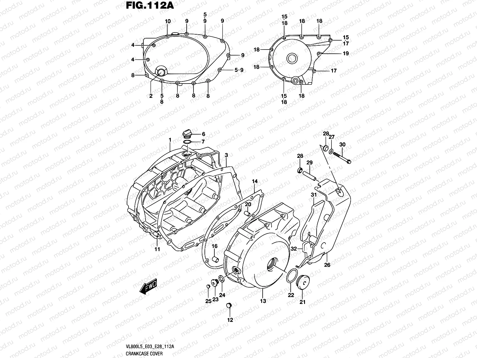 112A - CRANKCASE COVER (VL800L5 E03)
