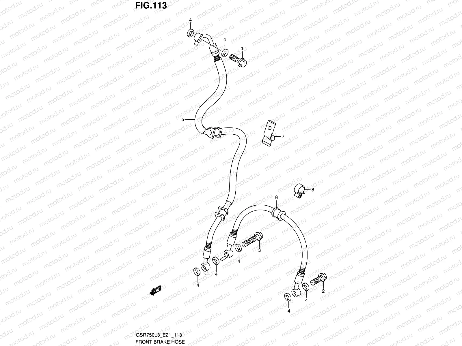 113 - FRONT BRAKE HOSE (GSR750L3 E24)