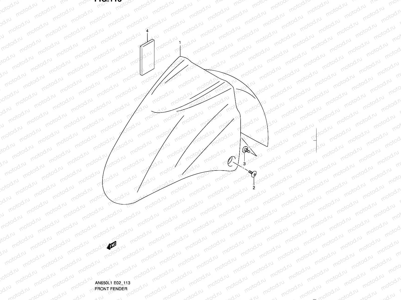 113 - FRONT FENDER (AN650L1 E19)