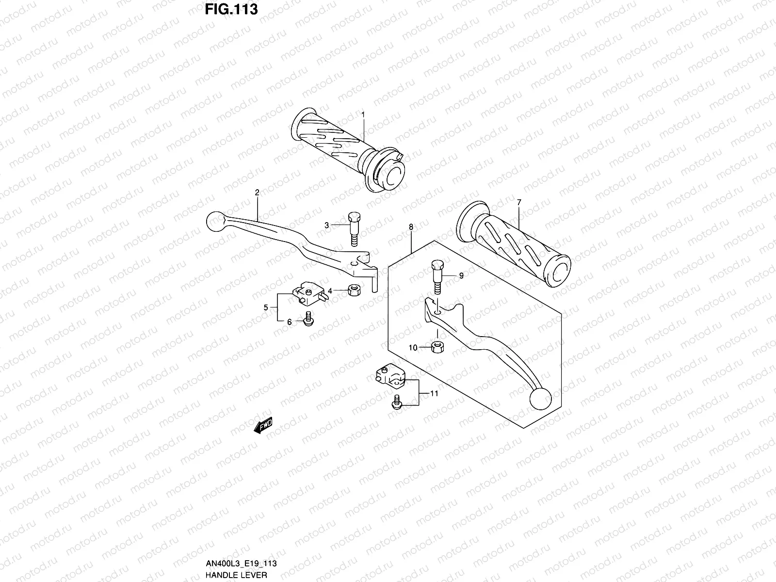 113 - HANDLE LEVER (AN400AL3 E19)