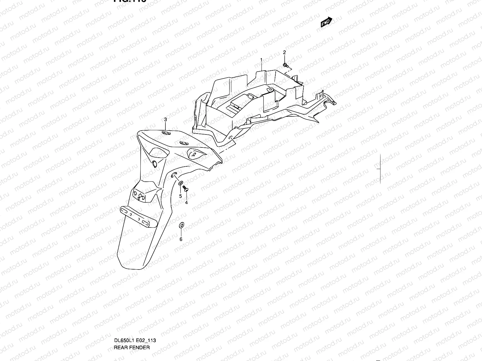 113 - REAR FENDER (DL650AL1 E19)