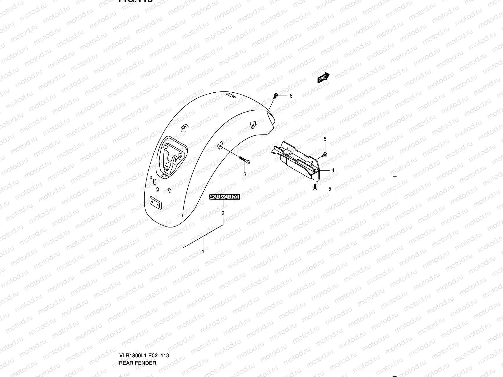 113 - REAR FENDER (VLR1800L1 E24)
