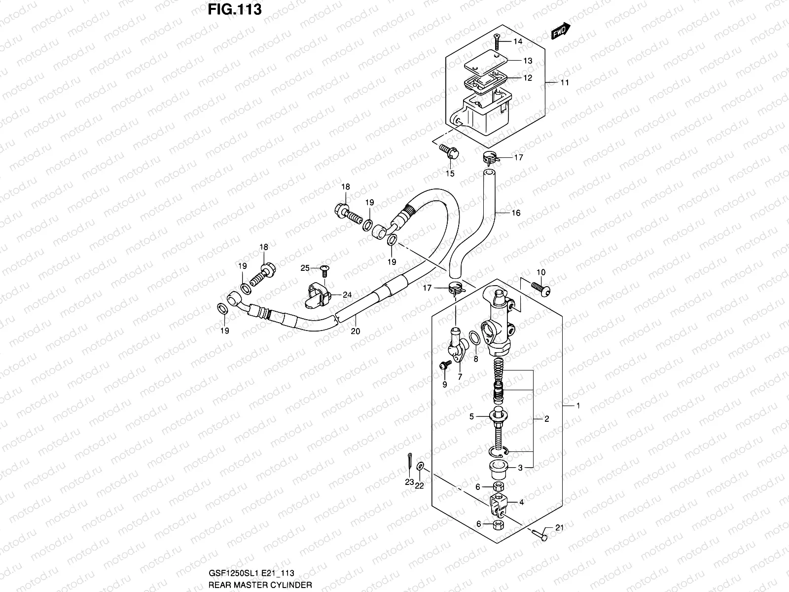 113 - REAR MASTER CYLINDER (GSF1250SL1 E24)