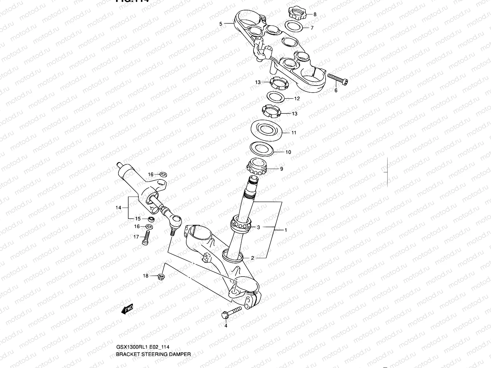 114 - BRACKET - STEERING DAMPER