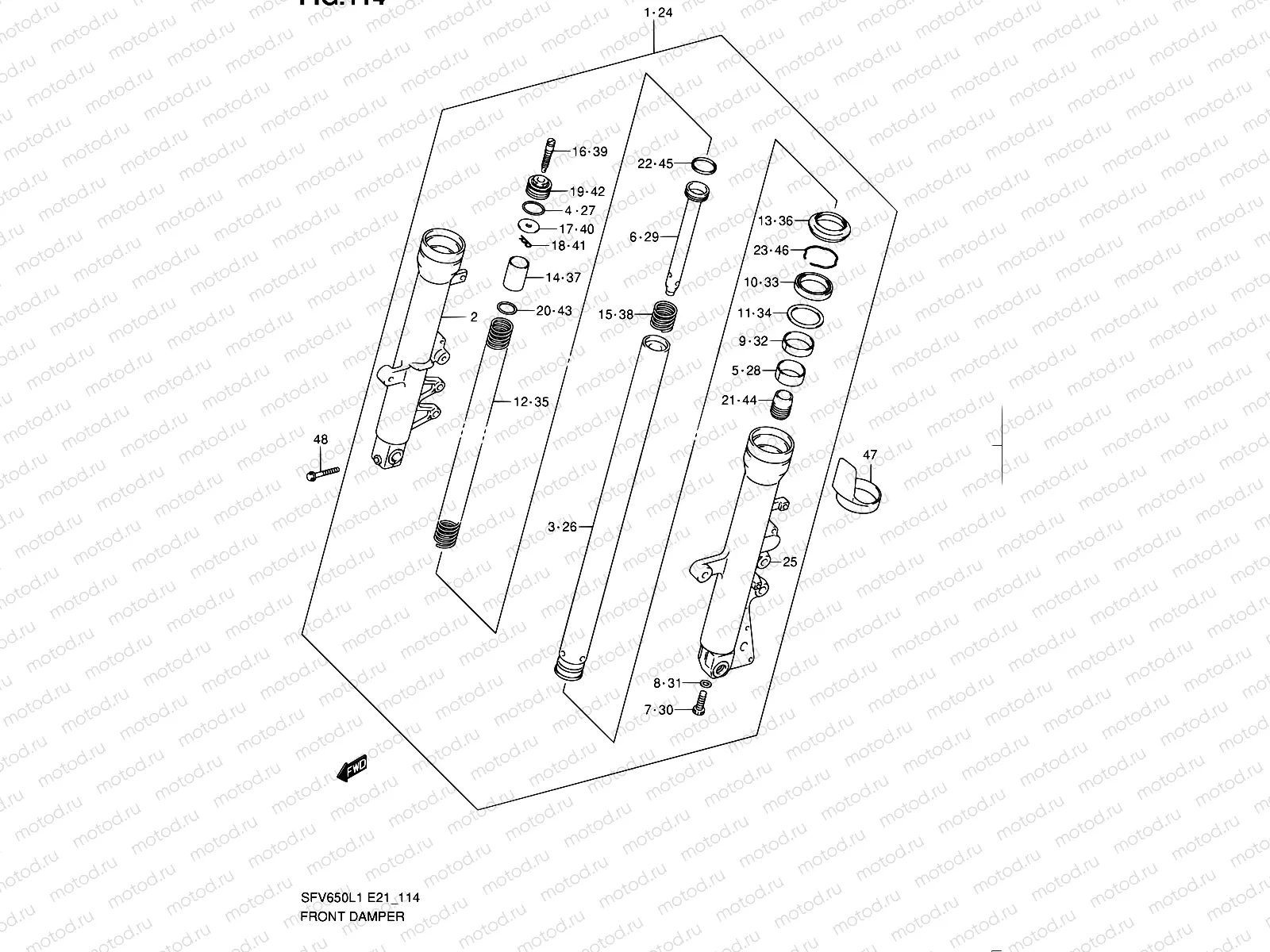 114 - FRONT DAMPER (SFV650UAL1 E21)