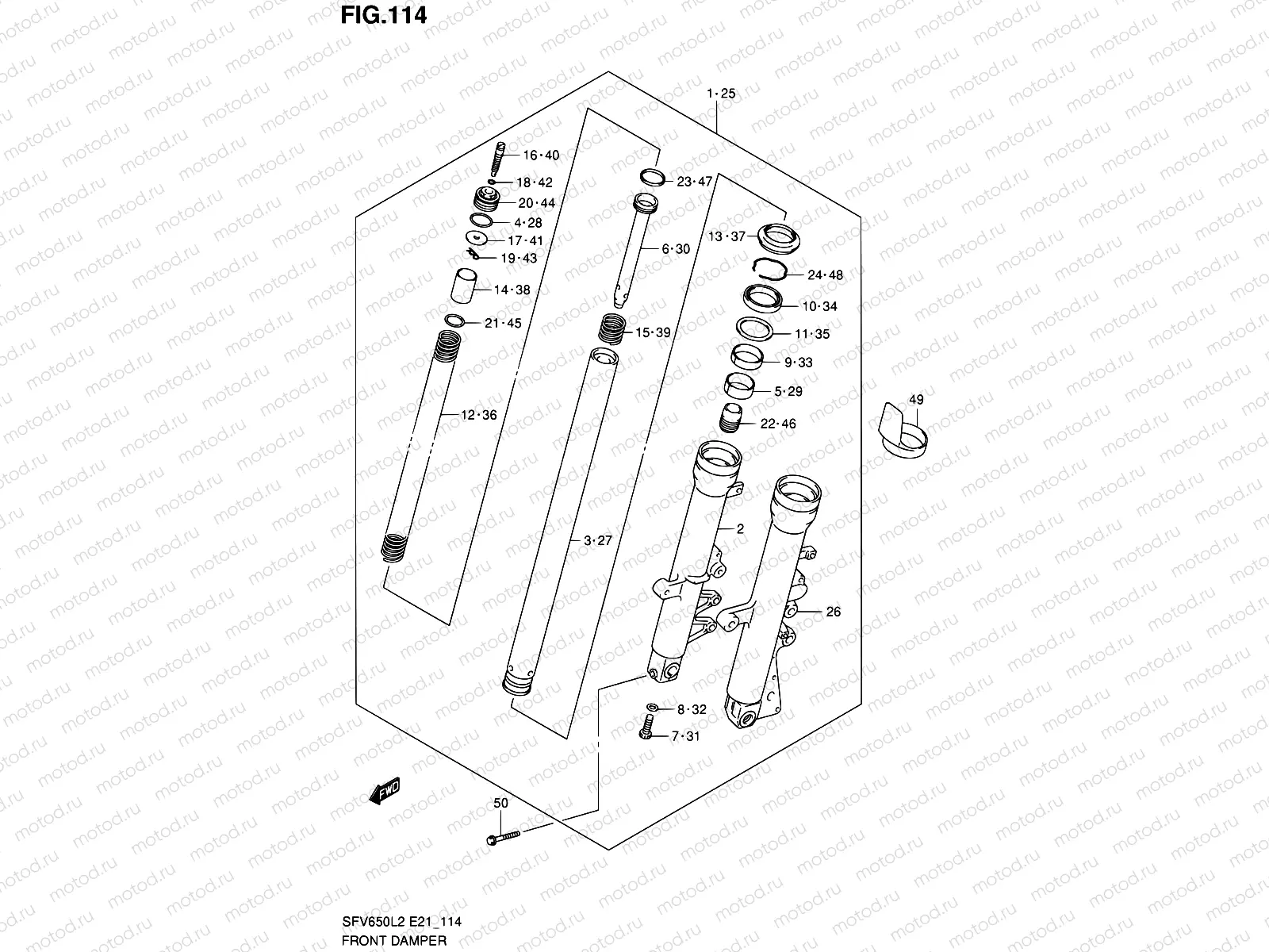 114 - FRONT DAMPER (SFV650UAL2 E21)