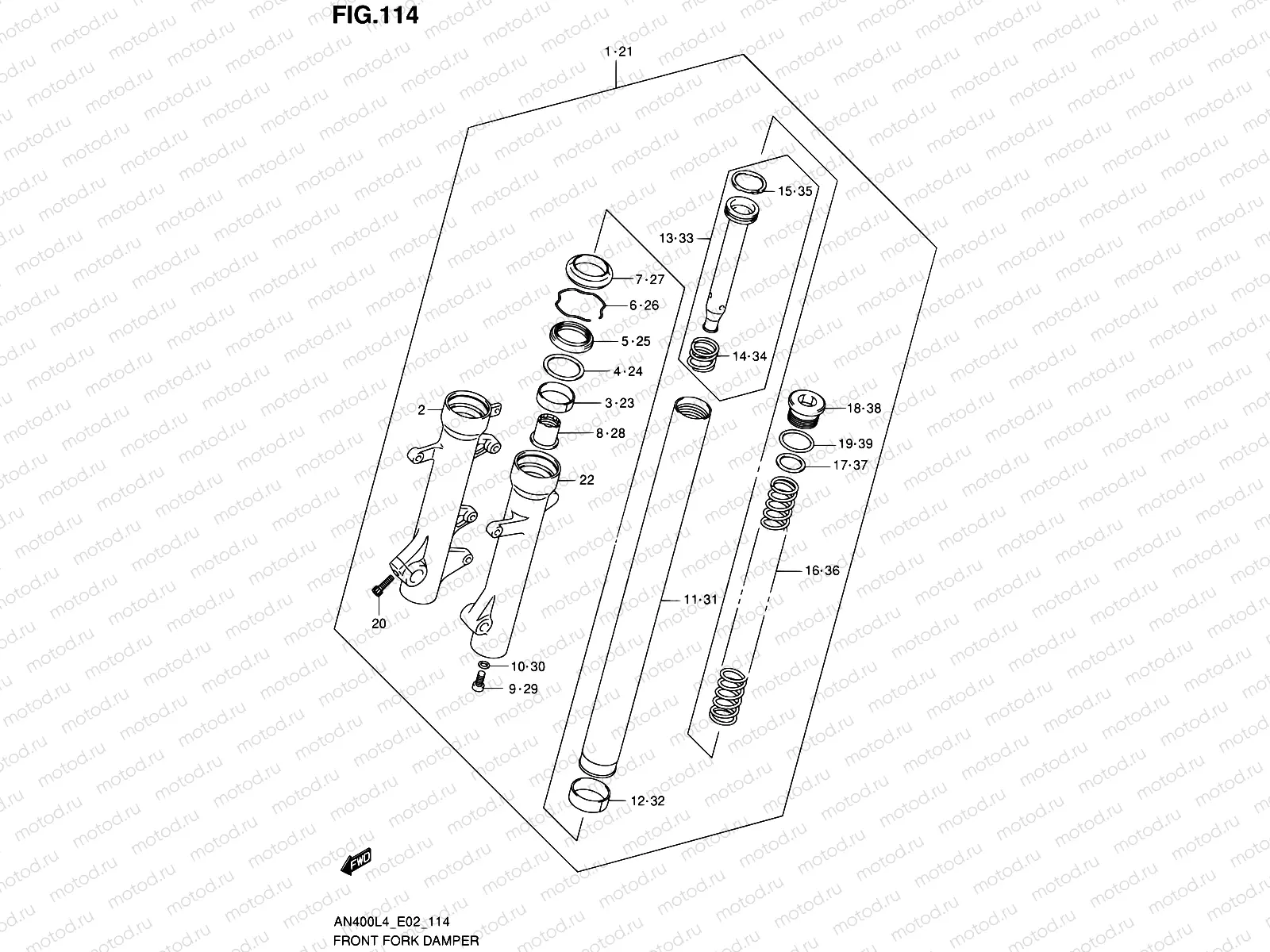 114 - FRONT FORK DAMPER (AN400L4 E19)