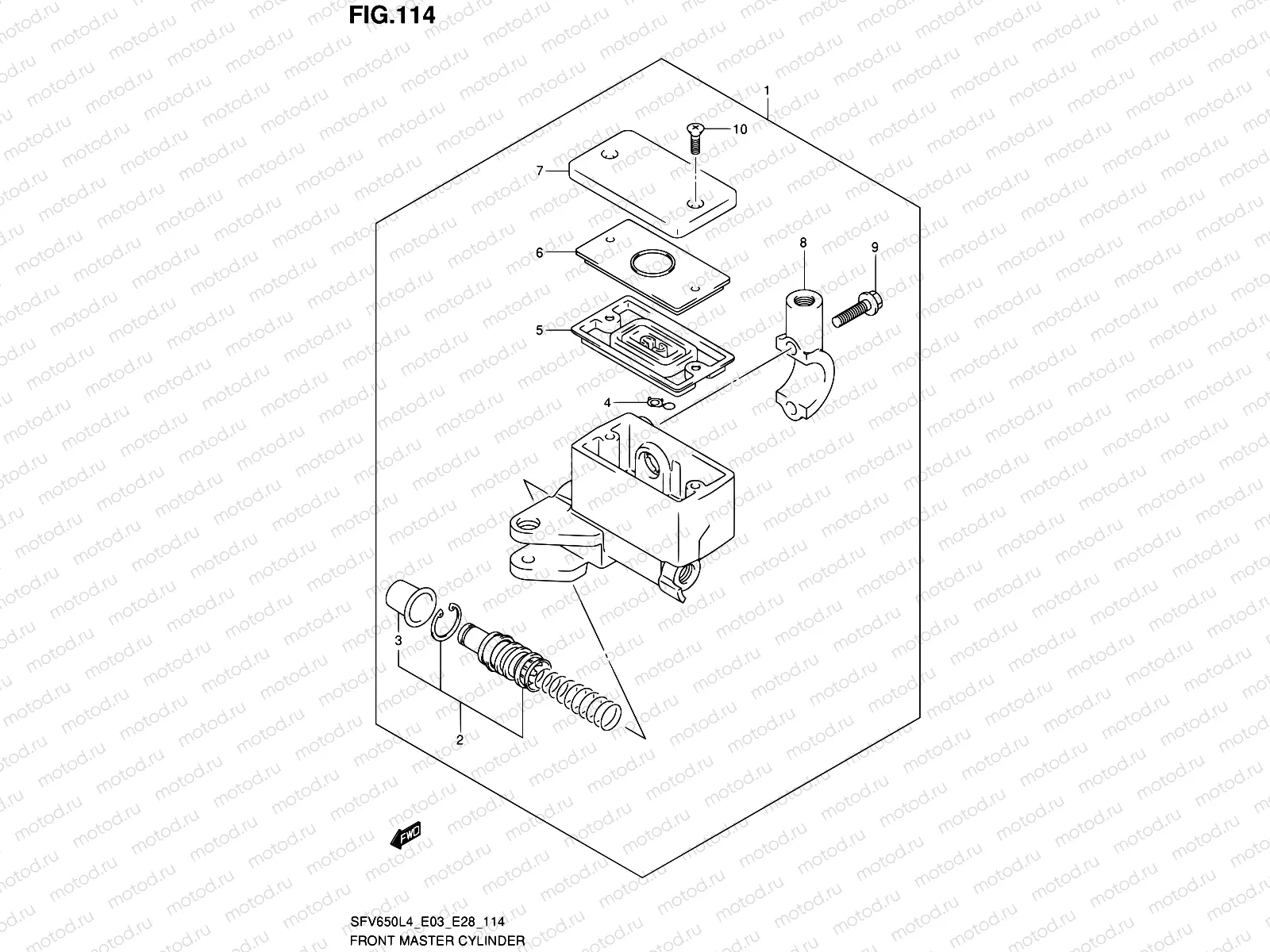 114 - FRONT MASTER CYLINDER (SFV650L4 E03)
