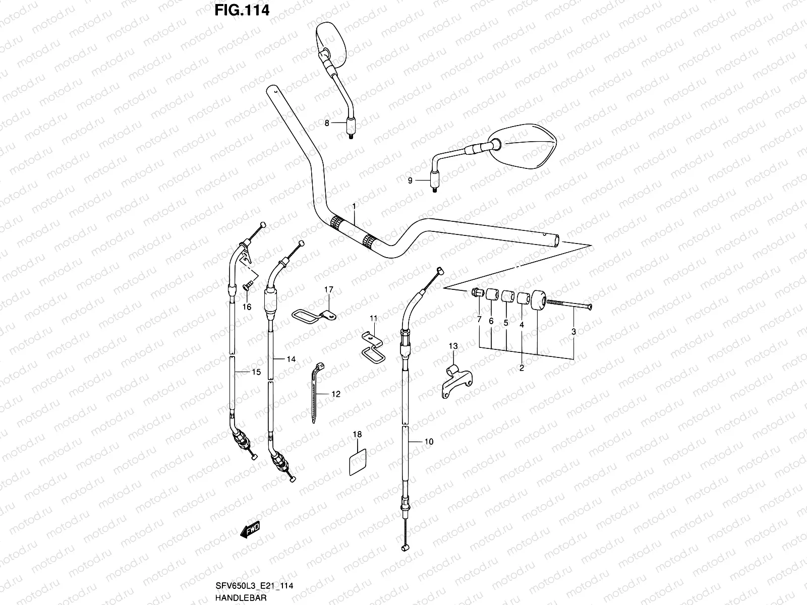 114 - HANDLEBAR (SFV650L3 E21)