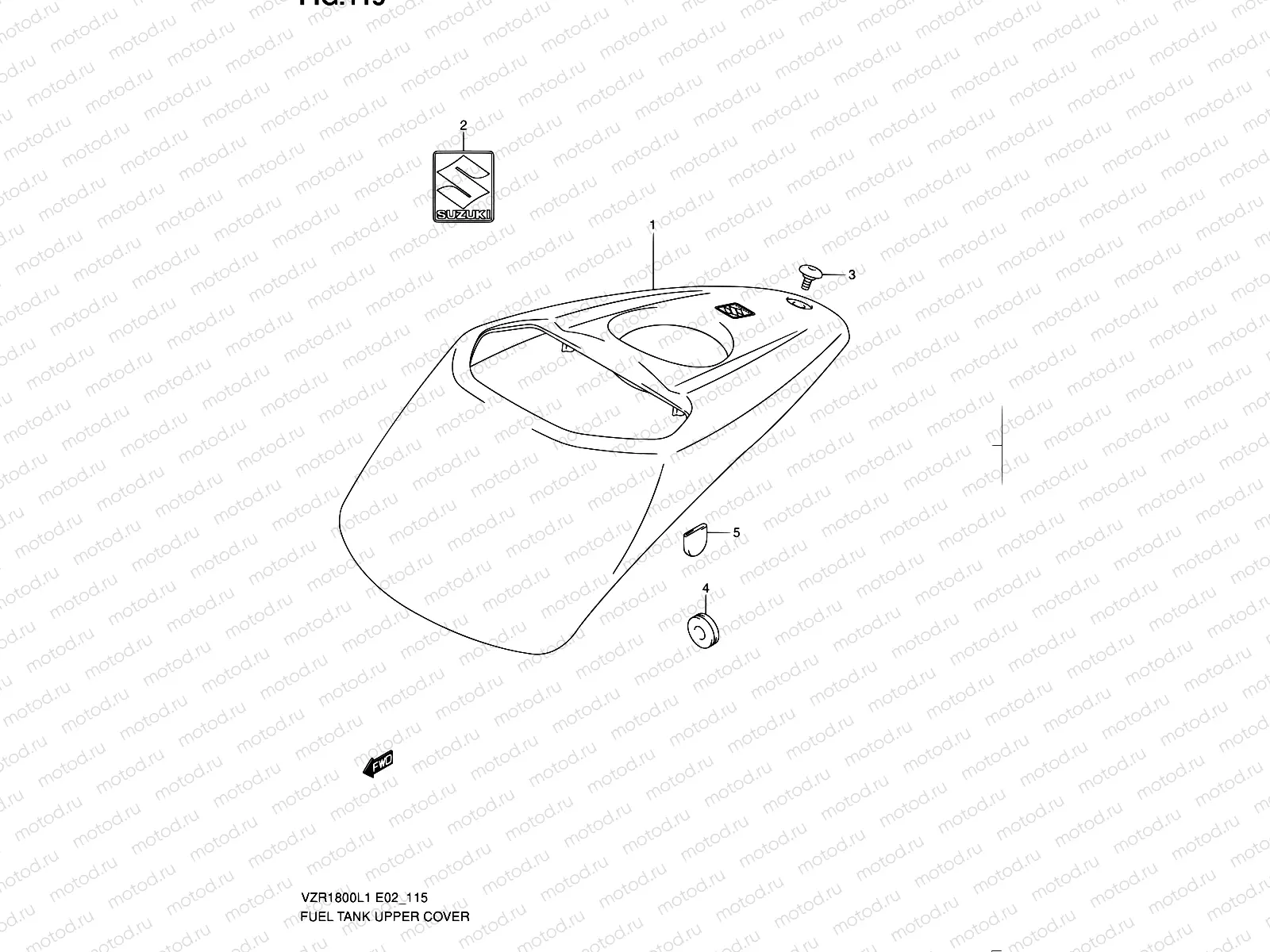 115 - FUEL TANK UPPER COVER