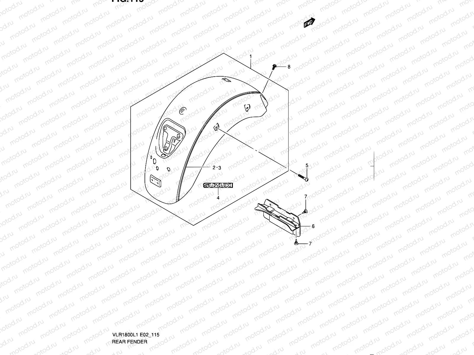 115 - REAR FENDER (VLR1800TL1 E19)