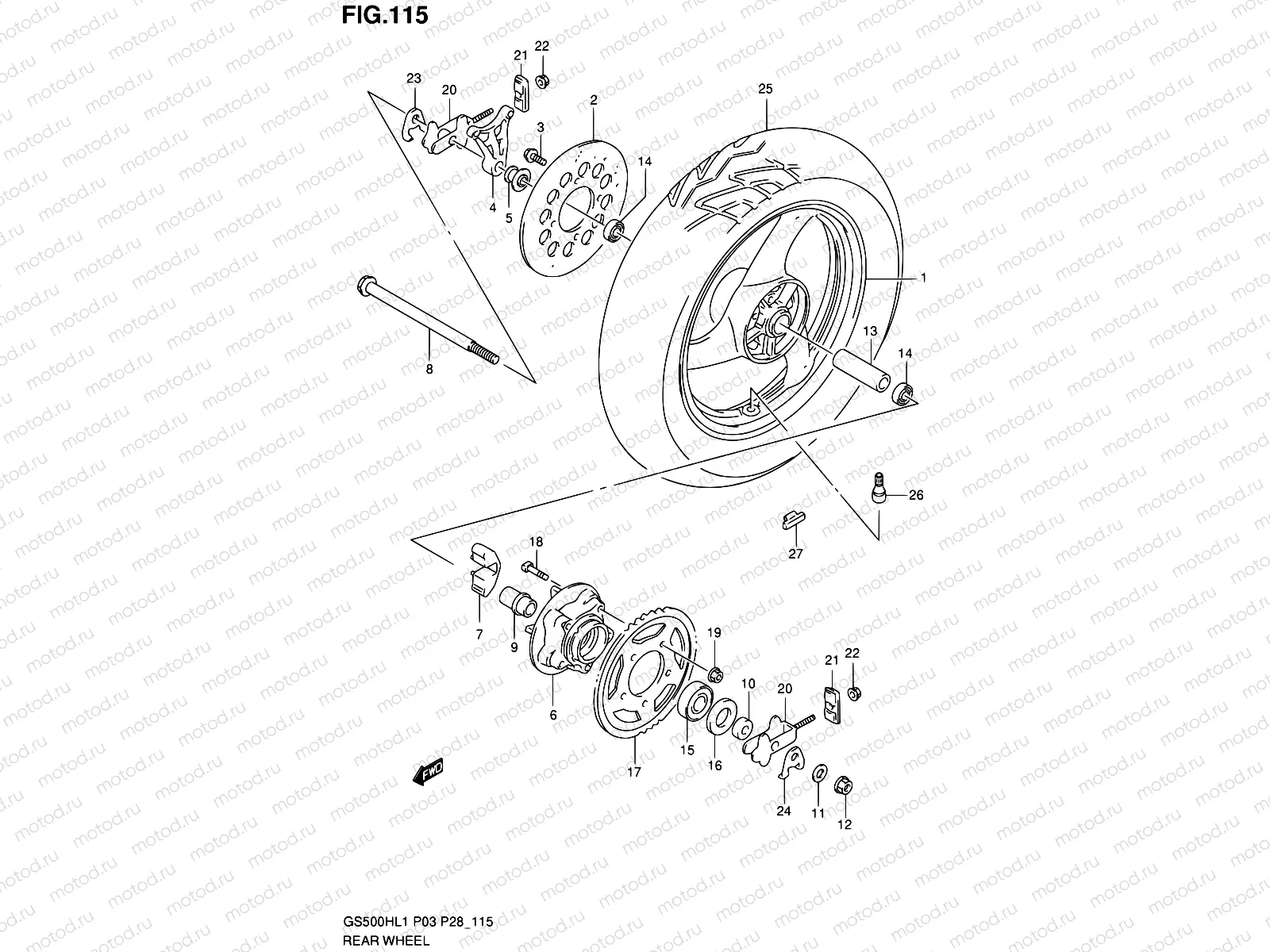 115 - REAR WHEEL