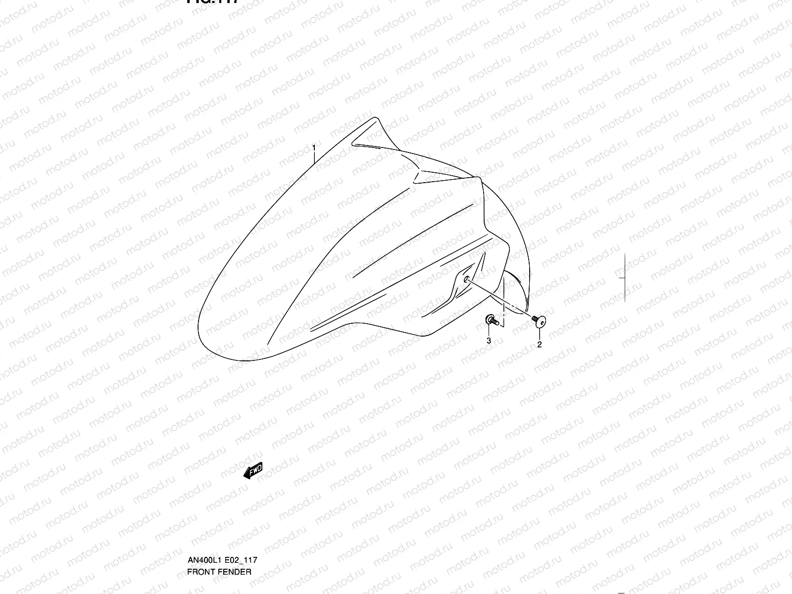 117 - FRONT FENDER (AN400L1 E19)