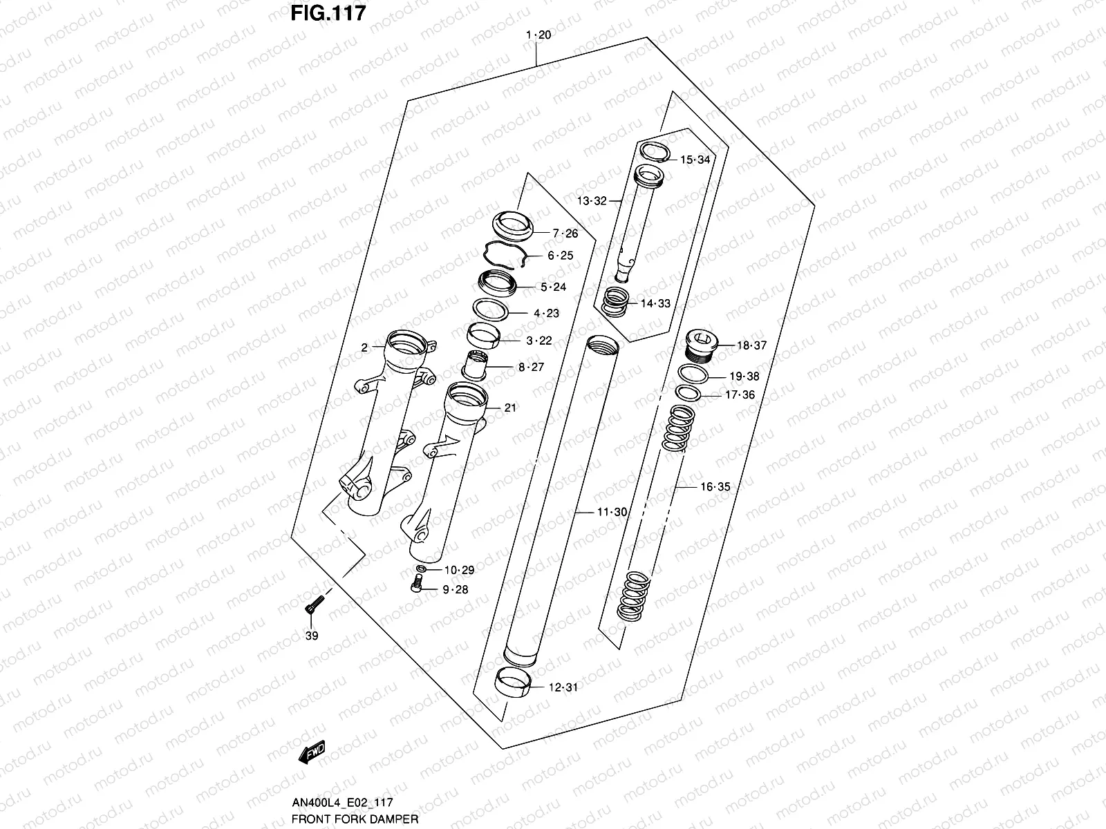 117 - FRONT FORK DAMPER (AN400ZAL4 E02)