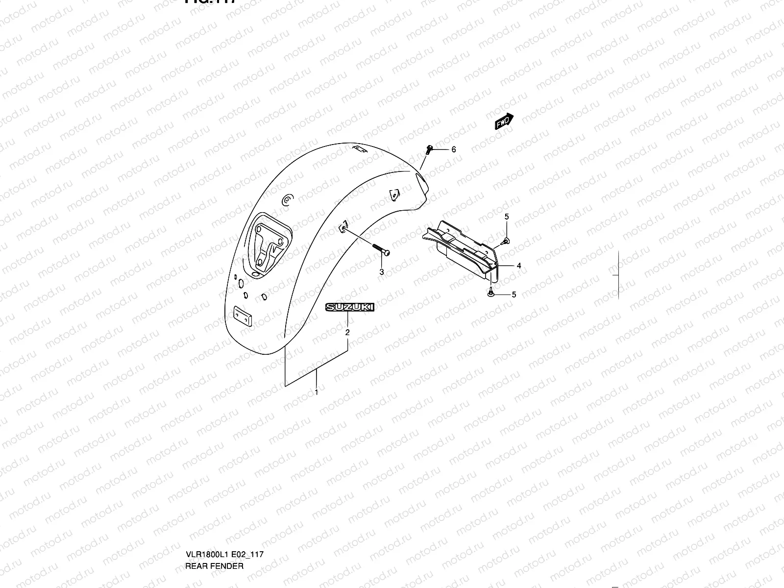 117 - REAR FENDER (VLR1800UFL1 E19)