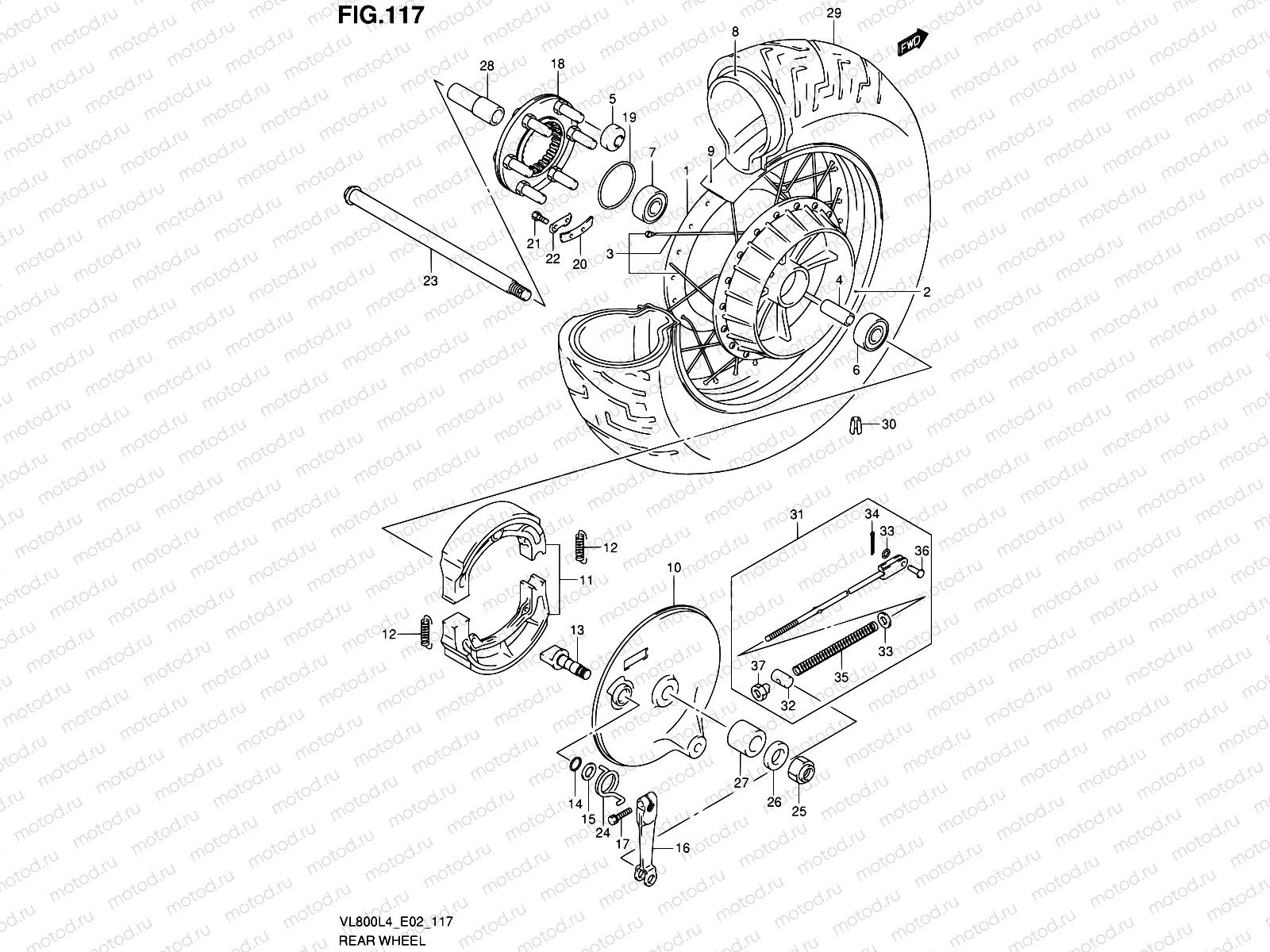 117 - REAR WHEEL (VL800L4 E02)