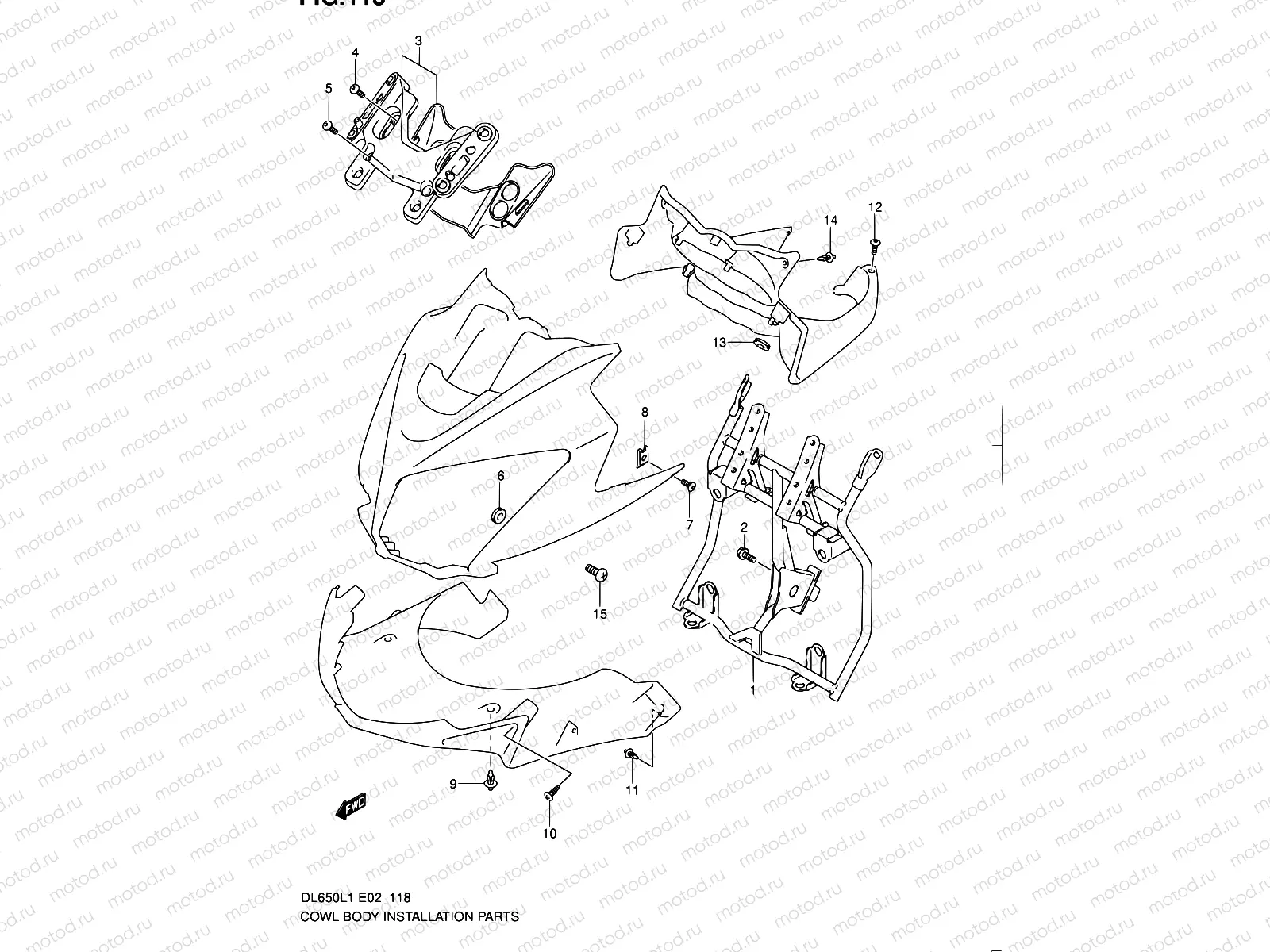 118 - COWL BODY INSTALLATION PARTS