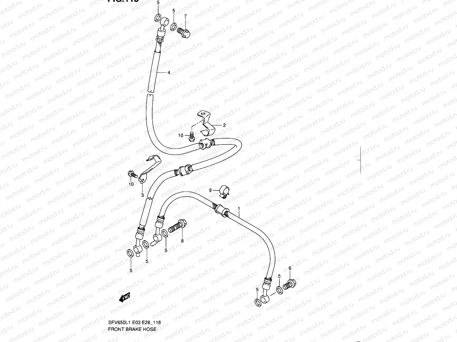 118 - FRONT BRAKE HOSE (SFV650L1 E03)