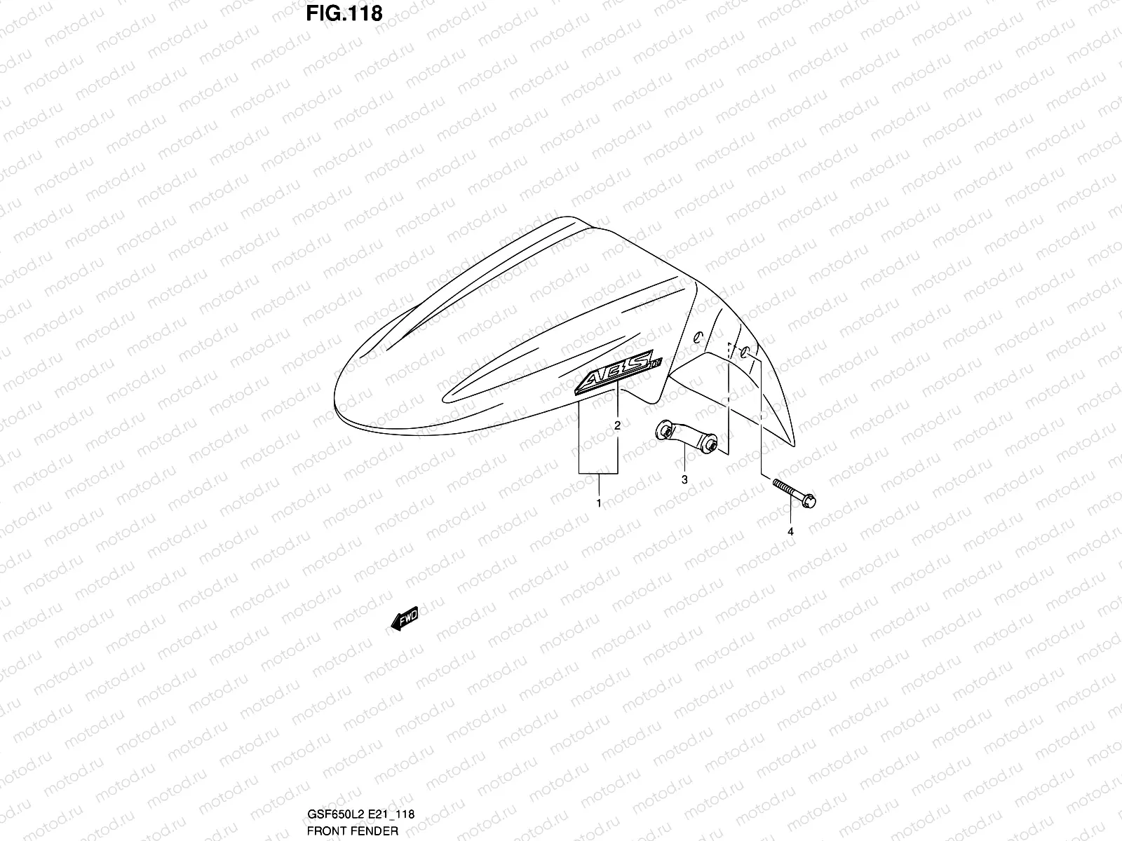 118 - FRONT FENDER (GSF650SUAL2 E21)