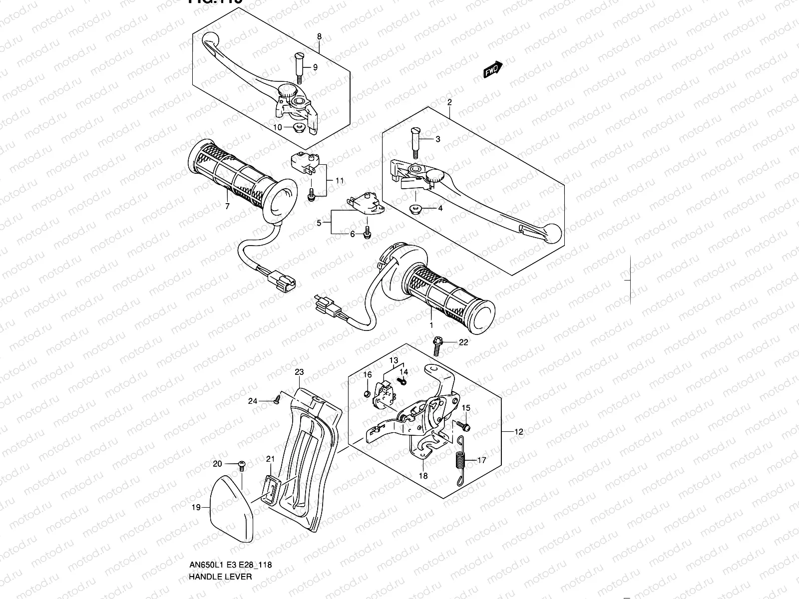 118 - HANDLE LEVER (AN650AL1 E28)