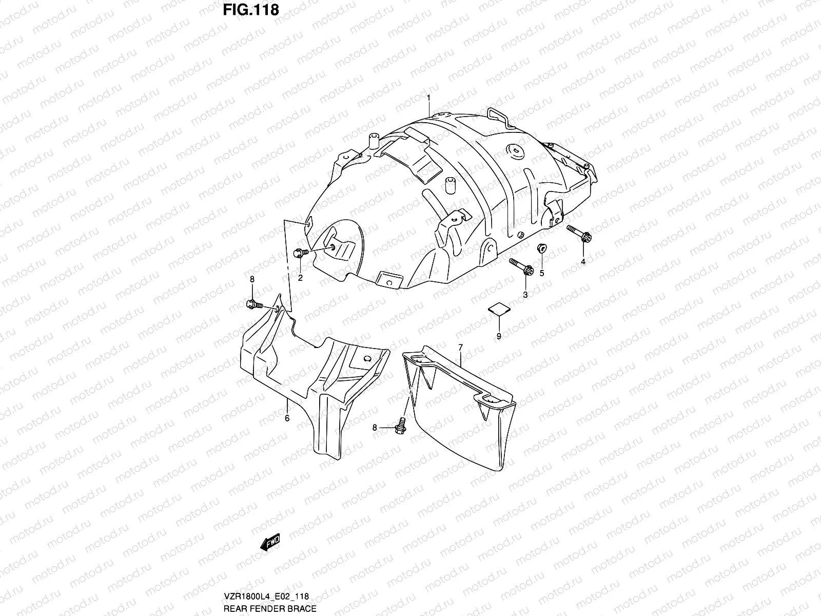 118 - REAR FENDER BRACE