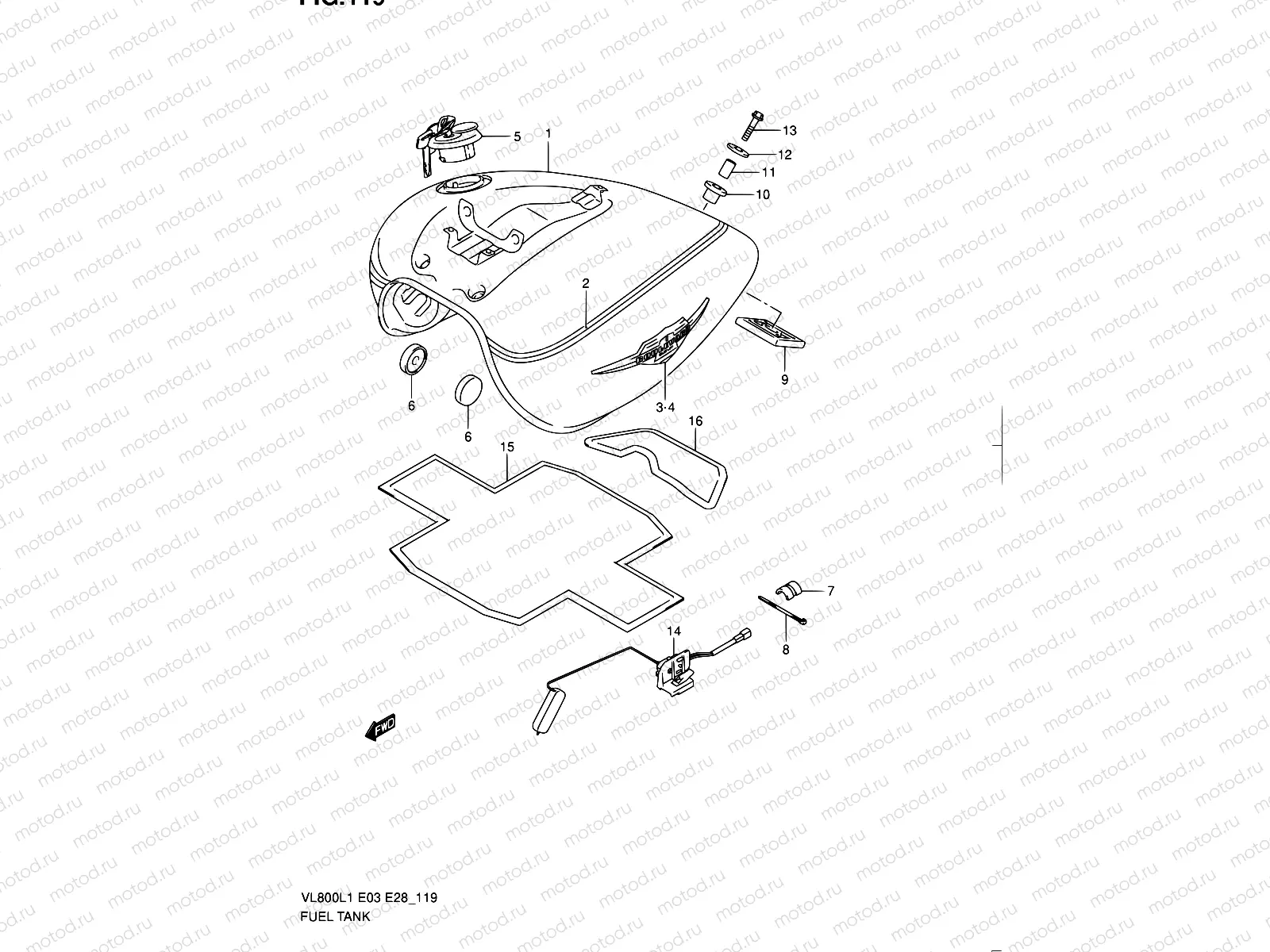 119 - FUEL TANK (VL800TL1 E33)