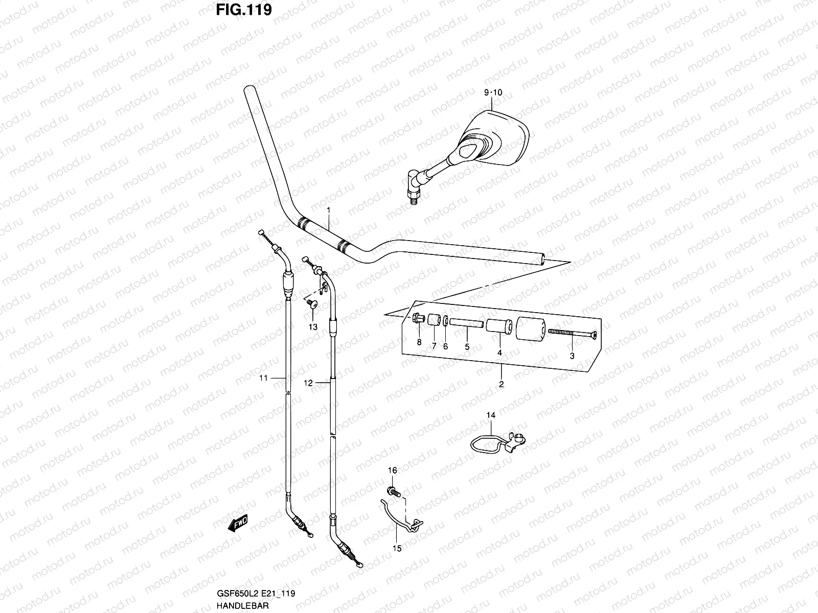 119 - HANDLEBAR (GSF650L2 E21)