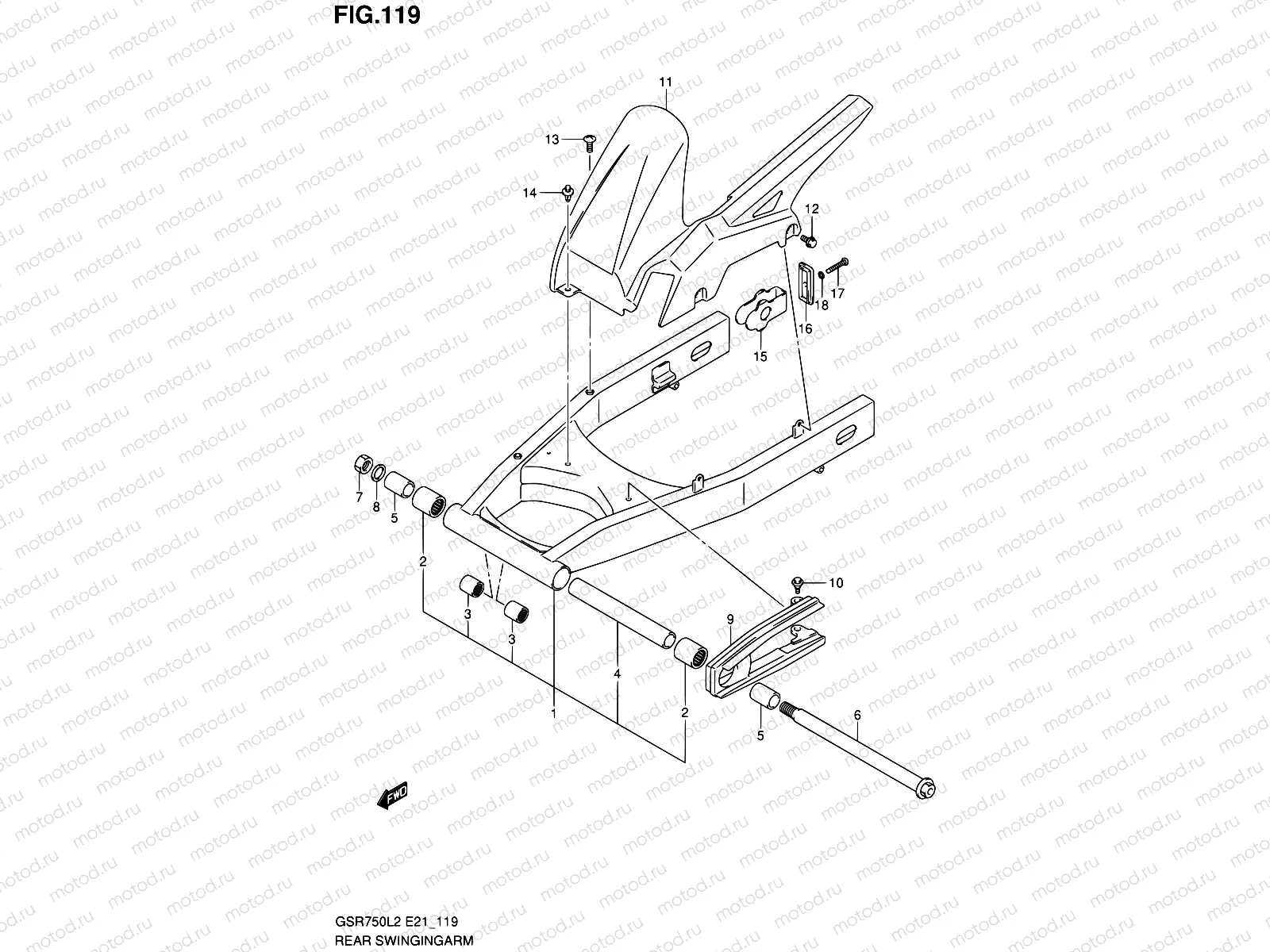 119 - REAR SWINGINGARM