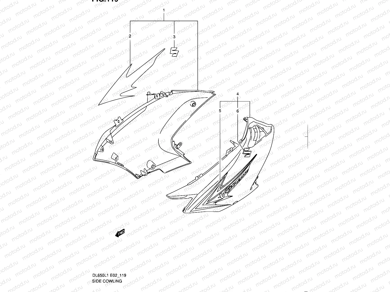 119 - SIDE COWLING