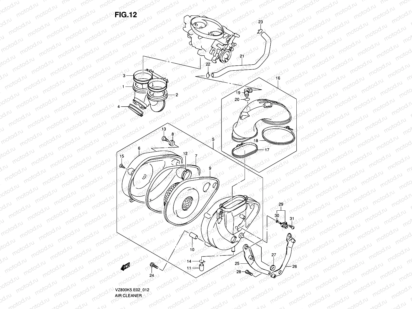 12 - AIR CLEANER (MODEL K5/K6/K7/K8)