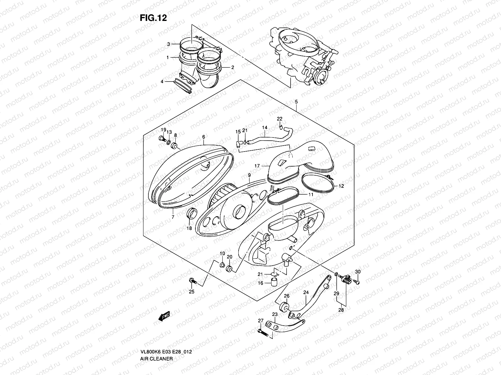 12 - AIR CLEANER (MODEL K6/K7/K8)