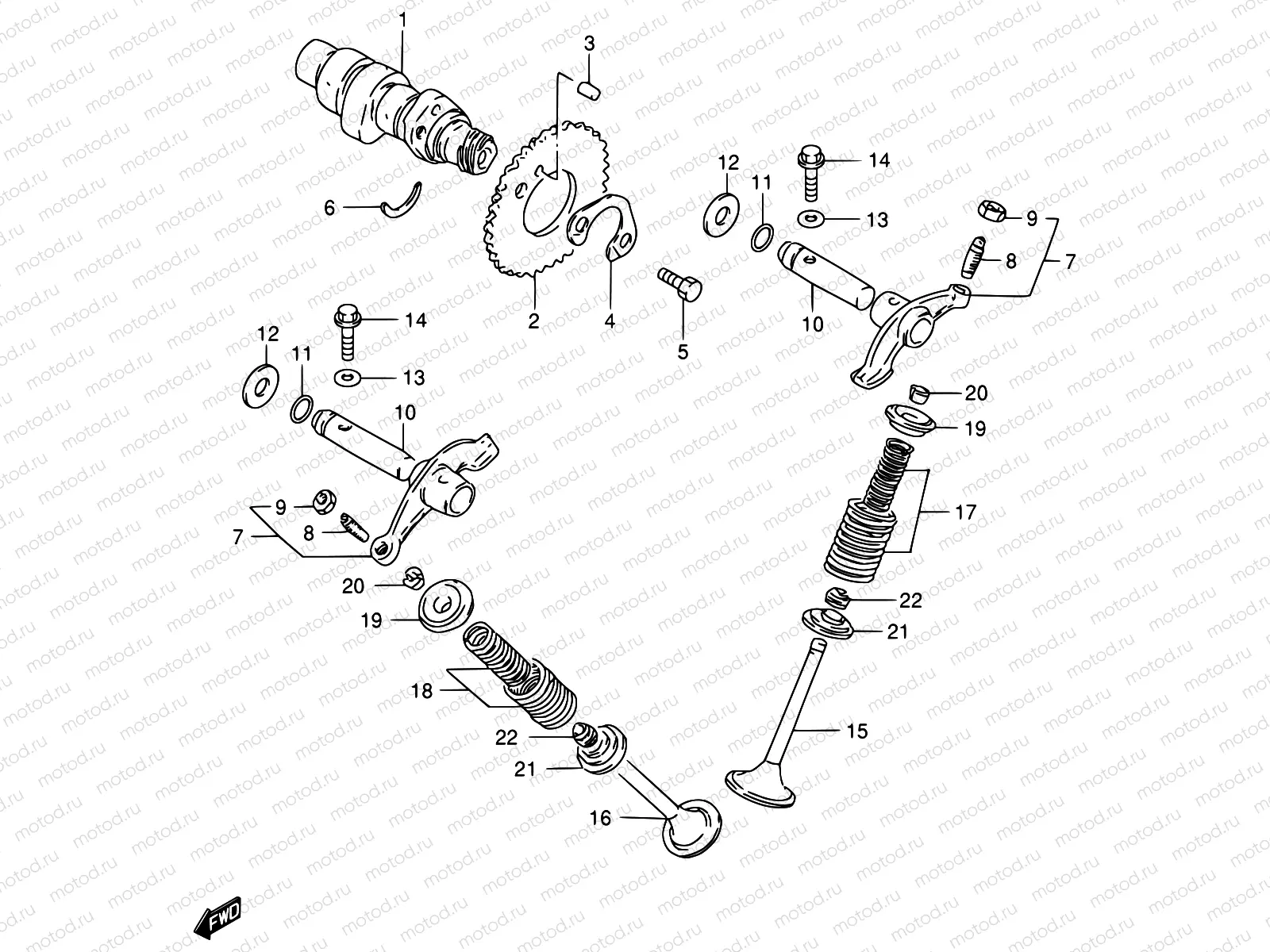 12 - CAM SHAFT - VALVE (MODEL F/K/L/M/R)
